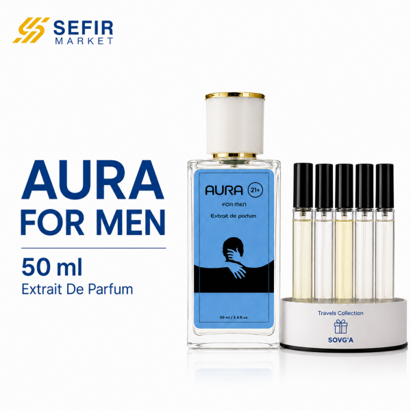 AURA For Men 50 ml Extrait De Parfum + 5x erkaklar toplami